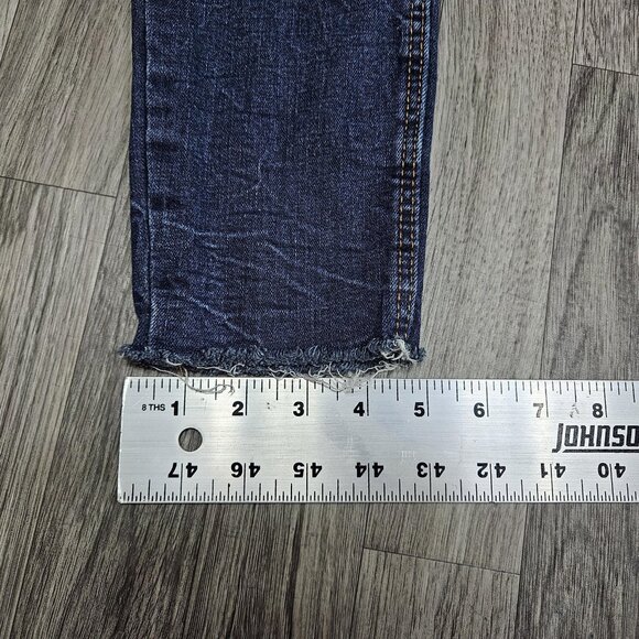 Old Navy Jeans Womens 4 Blue Rockstar Super Skinny High Rise Distressed Raw Hem - Picture 11 of 11